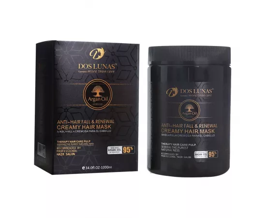 زيت الأرغان مكافح لتسساقط الشعر وقناع كريمي لإصلاح الشعر من دوز لوناس 1000 مل